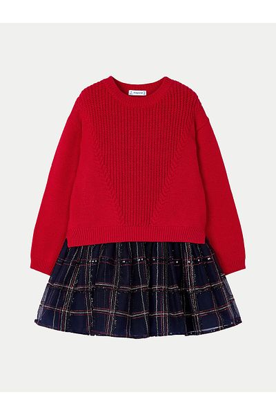 MAYORAL Girl Sweater and Dress Set 4912 Red