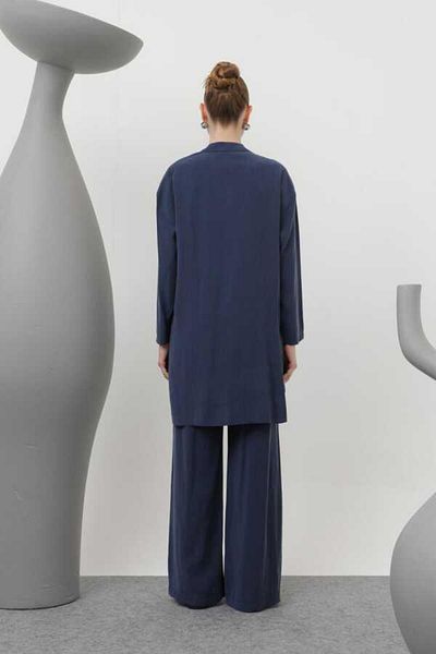 Puane Judge Collar Button Detail Trouser Suit