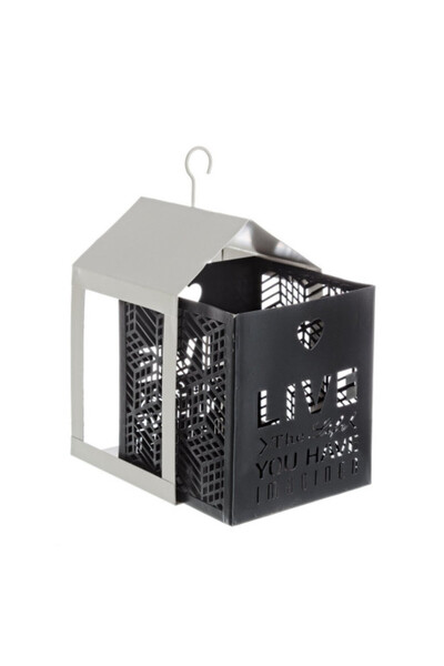 Bizzotto Set 2 suspendable lanterns in white and black metal Armonia
