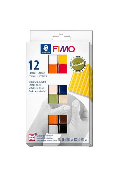 Bafimo Pastă de modelat FIMO Soft, set de 12 culori 300g, naturală