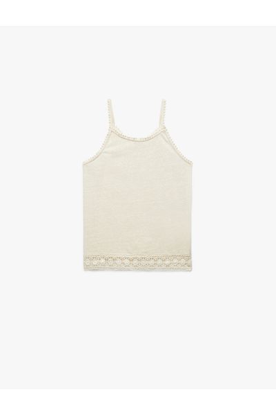 Koton Crew Neck Lace Detailed Strap Undershirt