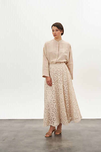 Mevra Fusta Dantela Bej