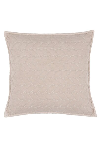 Clayre & Eef Față de pernă matlasată din bumbac bej, 50 cm x 50 cm