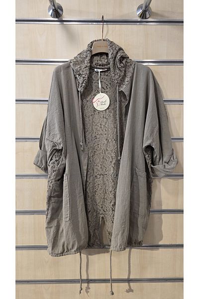 Park Moda Италианско ленено яке с дантела на гърба