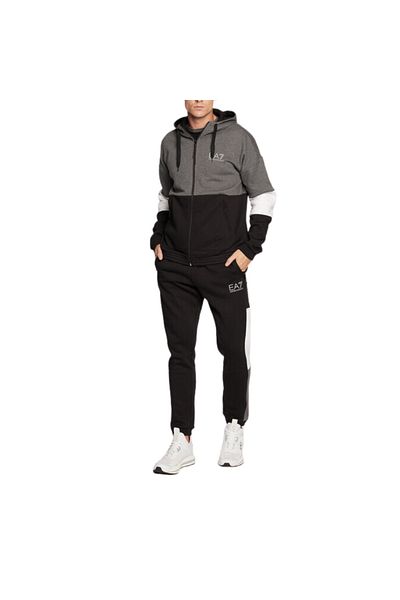 EA7 Tuta Felpa Full Zip Cappuccio Colourblock - Sporty Athletic