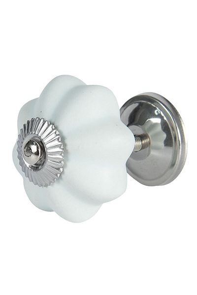 Clayre & Eef Buton mobila din fier si ceramica albastru deschis mat Ø 4 cm