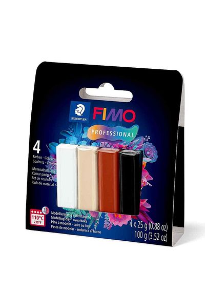 Bafimo Pastă de modelat FIMO Professional, set de 4 culori, 100g, 8043-S2