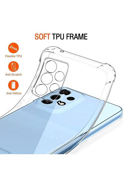 SKYDDAR INNOVATION Husă pentru Samsung Galaxy A33 5G, rezistentă la șocuri, transparentă, subțire, din silicon, set autocolante
