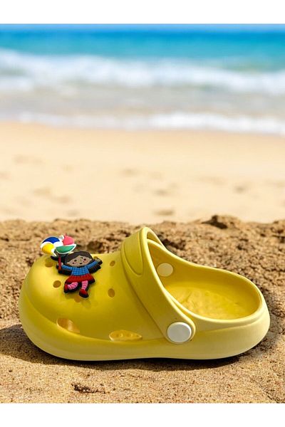 feelup Yumurcak Cold Eva Ruffled Emoji Baby and Kids Slippers. Non-Slip Lightweight Comfortable