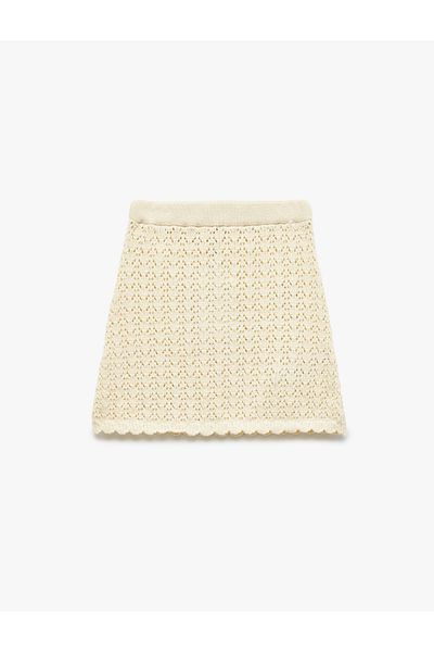Koton Openwork Knitwear Mini Skirt