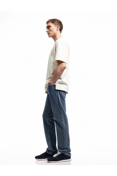 Koton Regular Waist Cotton Pocket Detailed Straight Fit Jean Trousers - Mark Jean