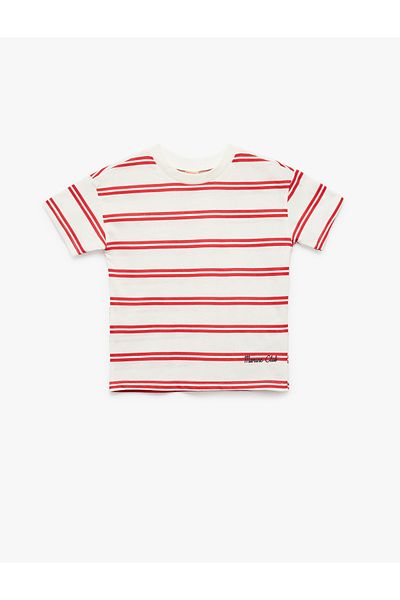 Koton Cotton Short Sleeve Printed Crew Neck T-Shirt