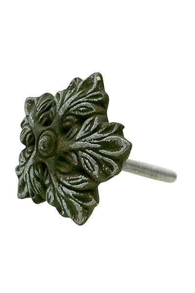 Clayre & Eef Set of 4 green ceramic furniture knobs 5x5x3 cm