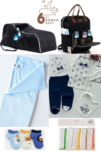 Pimadyo Large Birth Set (Hospital Release, Baby Backpack, Carrycot, Blanket, 10Pcs Wipes and 3Pcs Socks)