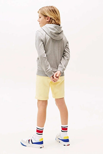 Tommy Hilfiger Unisex Çocuk Th Essential Hoodie Kapüşonlu Sweatshirt - Gri