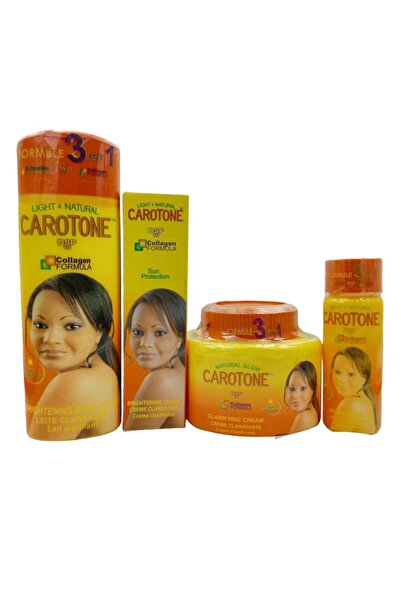 Carotone مجموعة كرتونية لتفتيح البشرة مكونة من 4 قطع