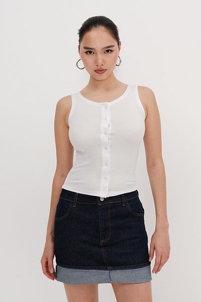 Addax Buttoned Sleeveless Blouse B13955