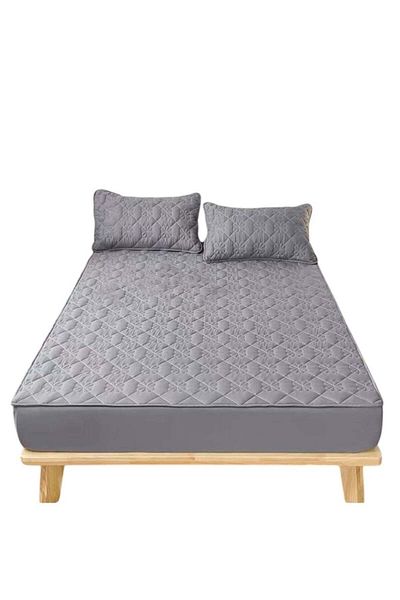 huitich Waterproof Fitted Bedding Topper Set 180 x 200 cm - Dark Grey