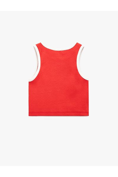 Koton Cotton Crew Neck Sleeveless Crop Tank Top