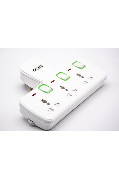 Moha Multi Plug Extension Socket, 3 Way Electrical Outlet Extender, Wall Charger, Universal Plug Adapter,