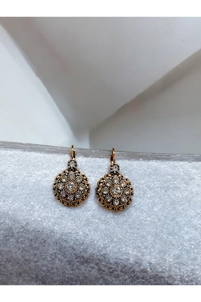 FUYA JEWELLERY Elmas Montür Çiçek Motif Küpe