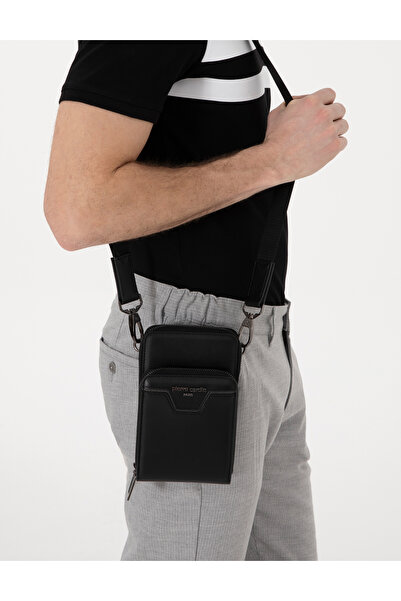 Pierre Cardin Ανδρική τσάντα ώμου σε μαύρο χρώμα 50310157-VR046