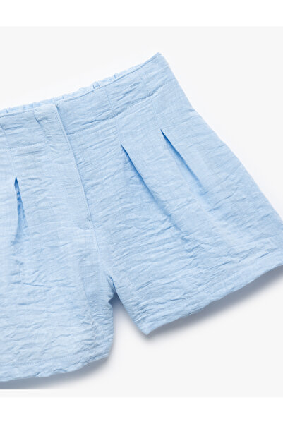 Koton Pile Detaylı Beli Lastikli Dokulu Mini Şort