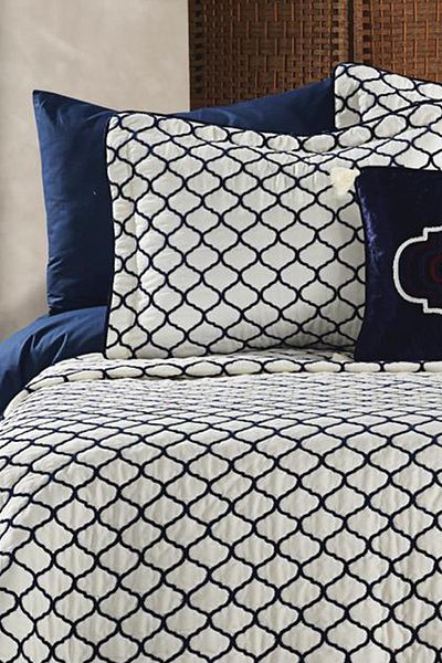 Bonny Home Melody Navy Blue Silk Woven Soft and Luxurious Feel Double Bedspread