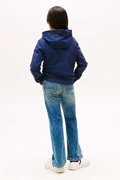 Tommy Hilfiger Unisex Çocuk Th Essential Hoodie Kapüşonlu Sweatshirt - Lacivert