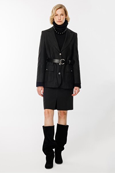 accort Kemer Detaylı Ceket-SİYAH