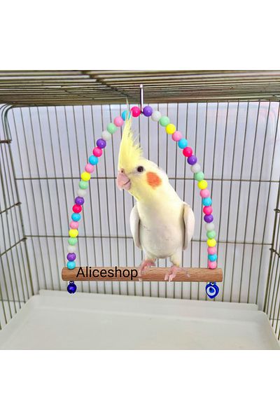 aliceshop Swing with Perches for Cockatiels and Birds of Different Sizes