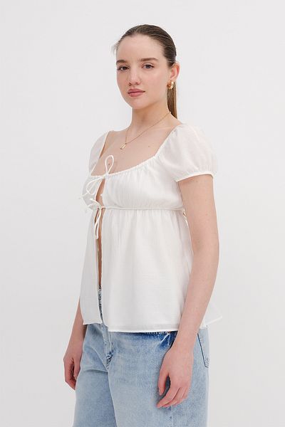 Addax Front Tie Blouse B128