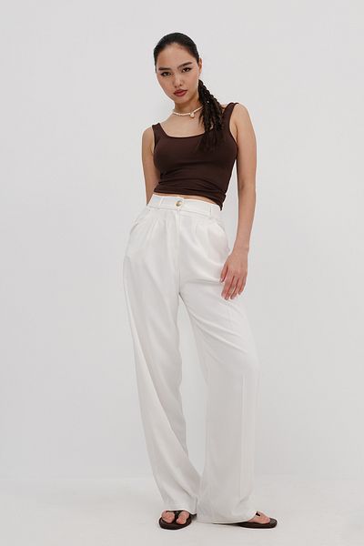 Addax Gold Button Wide Leg Trousers Pn51078