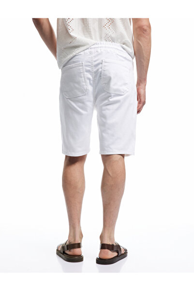 Koton Bermuda Slim Fit Jean Shorts with Lace-Up Waist and Pocket Detail