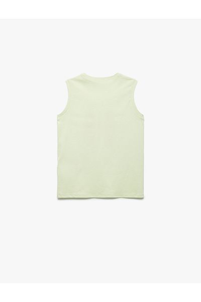 Koton Cotton Crew Neck Printed Sleeveless T-Shirt