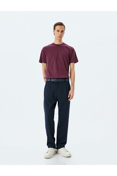 Koton Tricou de bază cu mânecă scurtă din bumbac cu decolteu normal