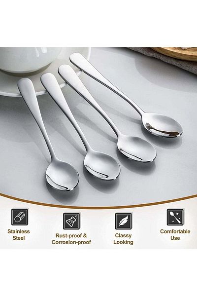 huitich Espresso Spoons 4 Inches Stainless Steel Mini Coffee Spoons Set of 12