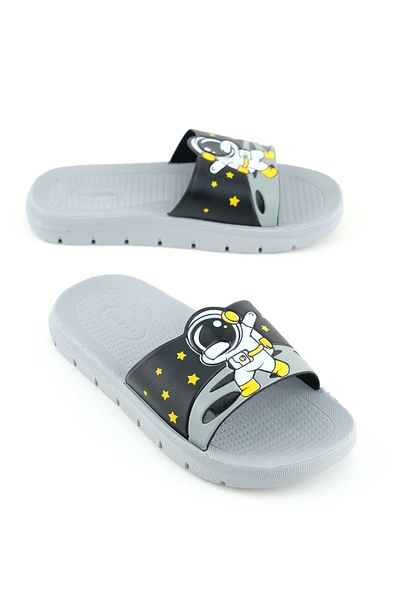 GEZER Boy's Summer Astronaut Pu Comfortable Sole Home Bathroom Pool Beach Slippers