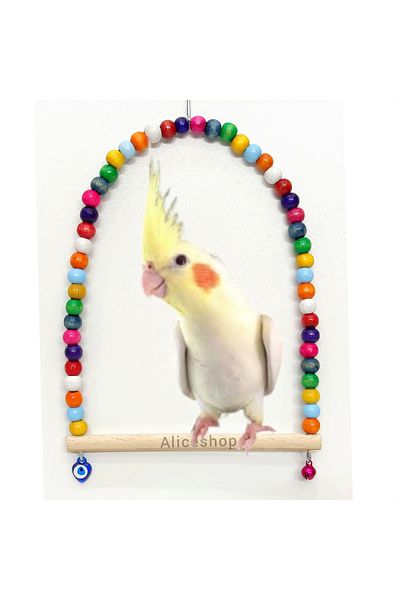 aliceshop Swing with Perches for Cockatiels and Birds of Different Sizes