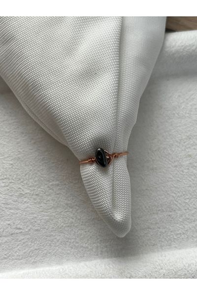 Pel Design Broken Hematite Stone Adjustable Copper Wire Ring