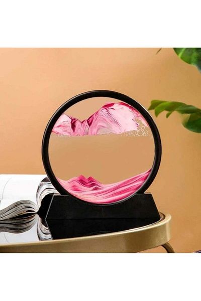 huitich Moving Sand Art Round Glass for Home Decor Assorted 15 x16Cm