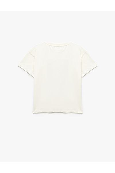 Koton Printed Crew Neck Short Sleeve Cotton Oversize T-Shirt