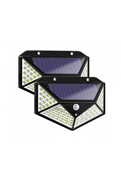 Solar Set 2 lampi solare de perete cu 100 LED-uri si senzor de miscare, BK-100