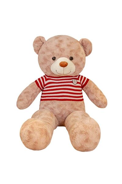 huitich Dark Brown Plush Teddy Bear with Red and white striped sweater 80cm, 1.5kg