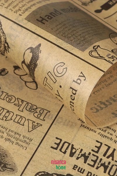 nisanca home Vintage Newspaper Pattern Oil Presentation Paper – Aesthetic Breakfast in Pinterest Style, 50S
