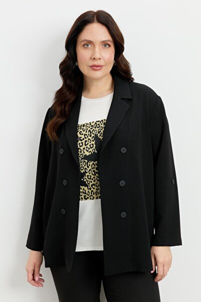 accort Büyük Beden Linda Ceket-SİYAH
