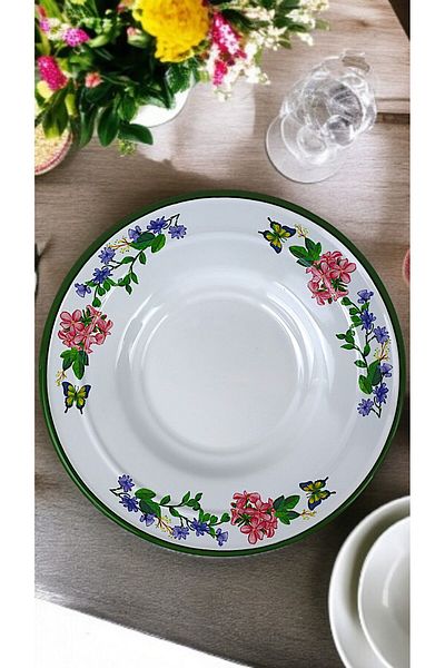 İnci Emaye No. 29 Enamel Pasta Plate Dish Serving Food Camping Picnic.dowry Pit Plate