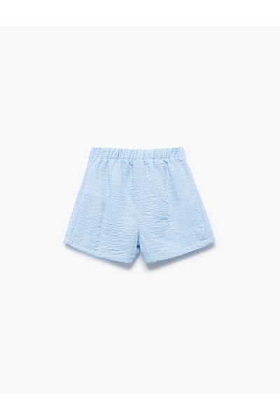 Koton Mini pantaloni scurți texturați cu detaliu de pile și talie elastică