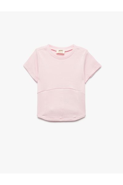 Koton Cotton Crew Neck Short Sleeve Basic Crop T-Shirt