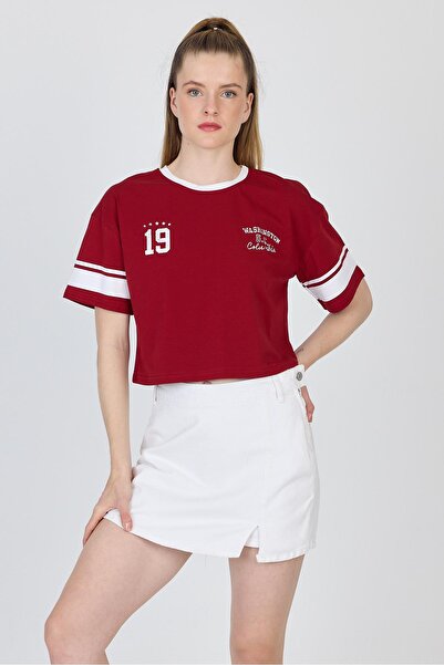 Rays Μπλουζάκι με στάμπα μπορντό 6584